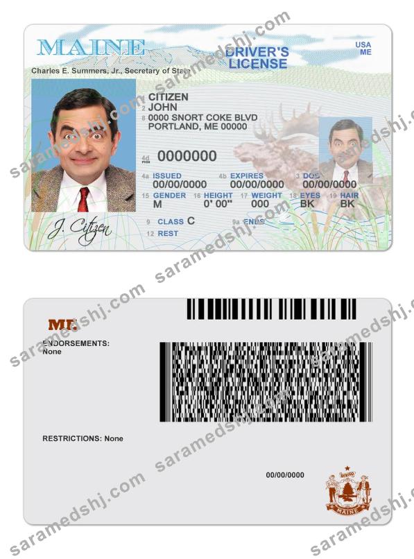 USA Maine state driving license